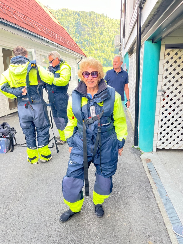 Marion in her boat gear